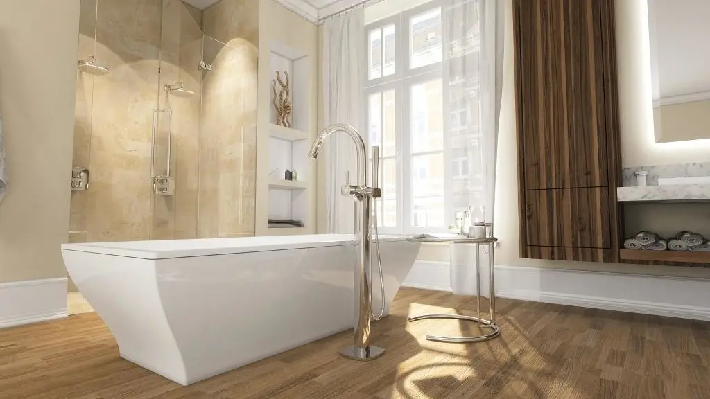 Der intelligente Badezimmerhahn regelt Durchfluss und Temperatur